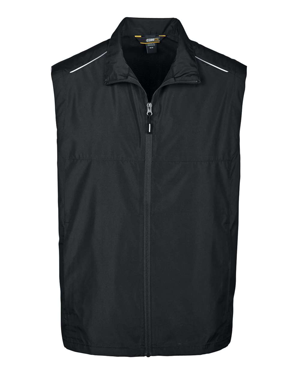 Front View of Black Men's Techno Lite Unlined Vest - CE703