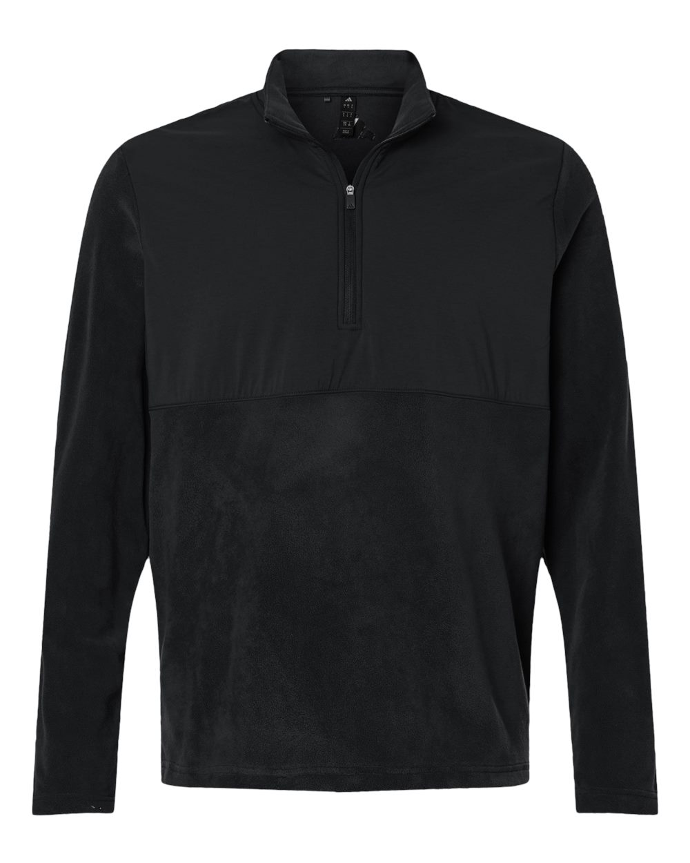 Front View of Black Men's Ultimate365 Cozy Quarter-Zip Pullover - A2020