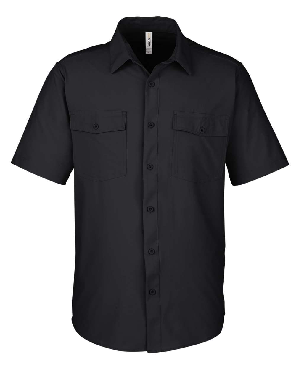 Front View of Black Men's Ultra UVP® Marina Shirt - CE510