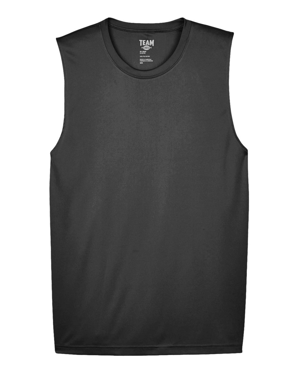 Front View of Black Men's Zone Performance Muscle T-Shirt - TT11M