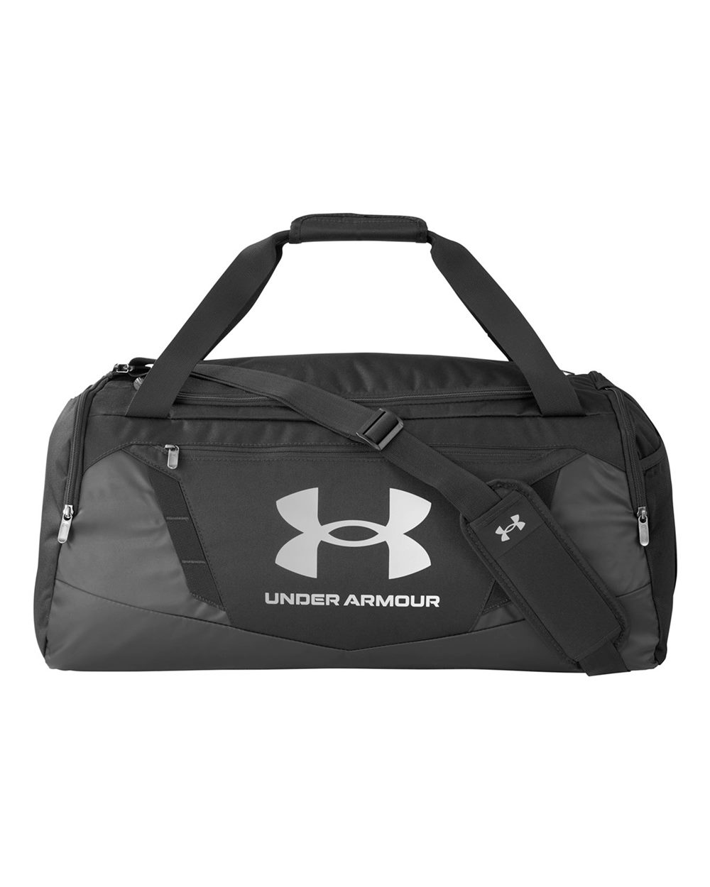 Front View of Black/ Metallic Silver Undeniable 5.0 MD duffle bag - 1369223