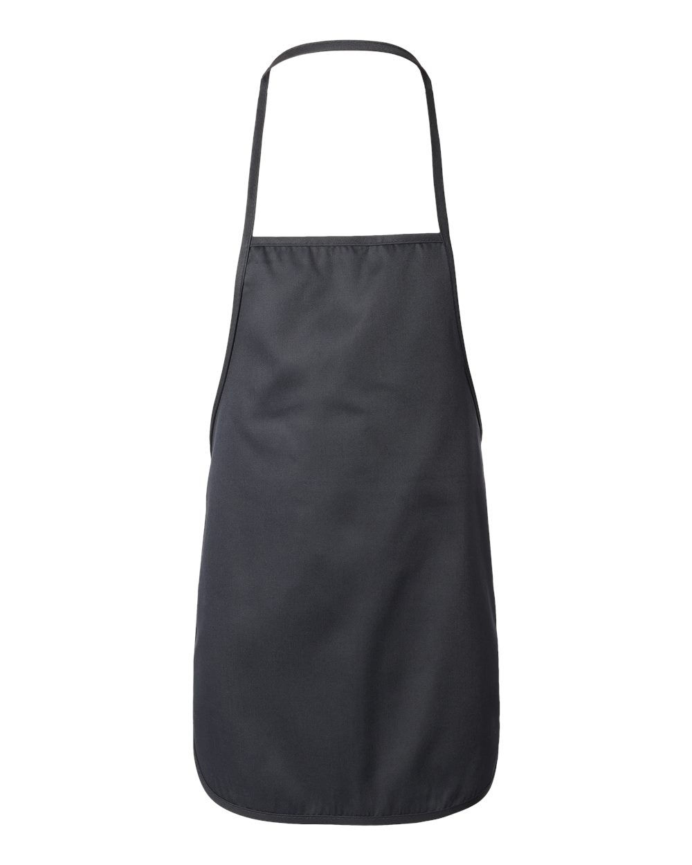 Front View of Black Midweight Cotton Twill Butcher Apron - 5510