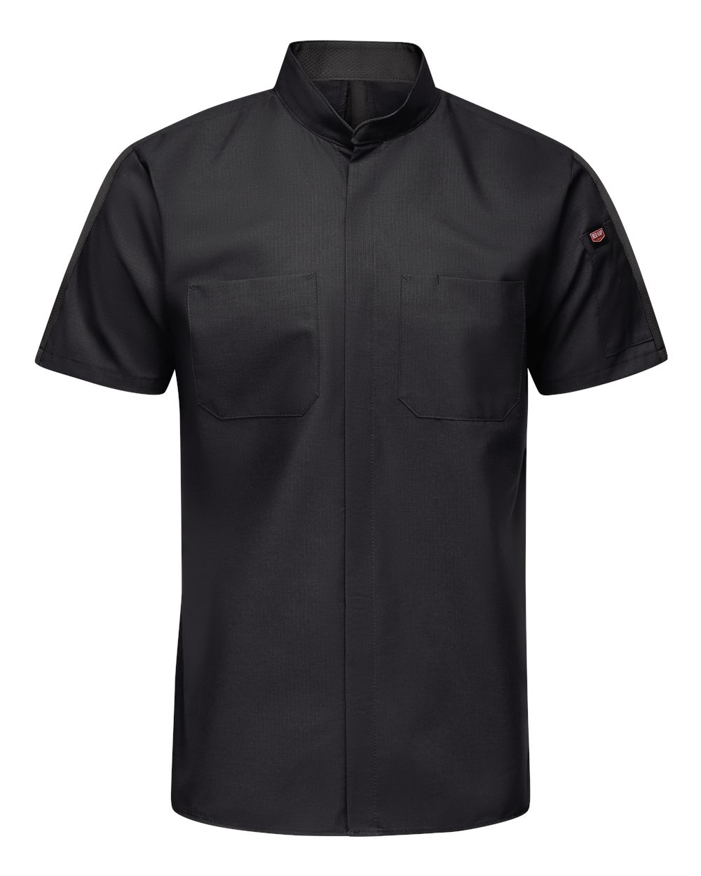 Front View of Black Mimix™ Pro+ Short Sleeve Work Shirt With OilBlok - SX46