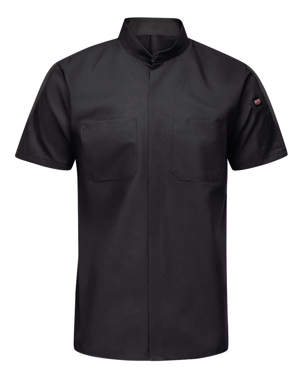 Front View of Black Mimix™ Pro+ Short Sleeve Work Shirt With OilBlok - Tall Sizes - SX46T