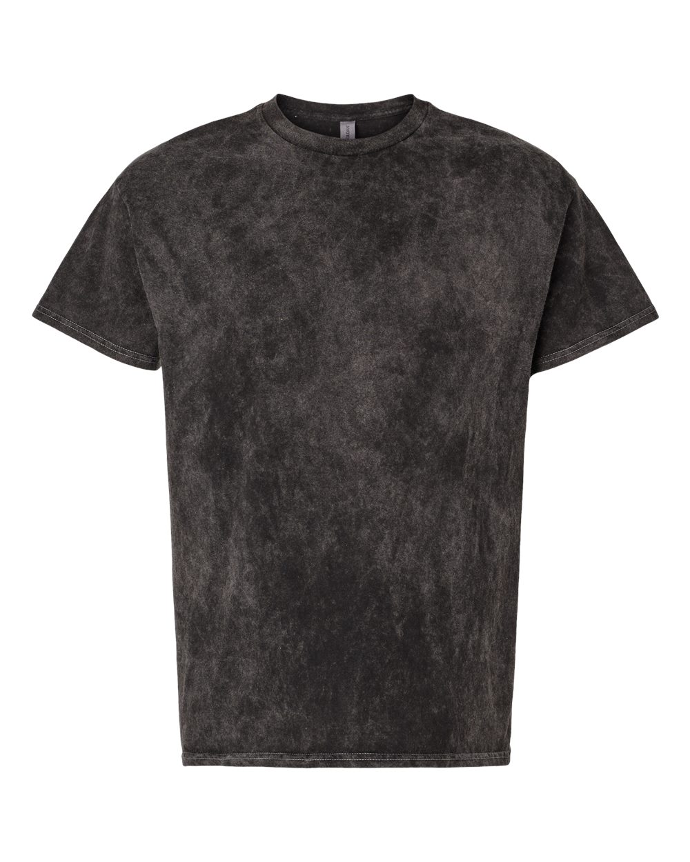 Front View of Black Mineral Wash T-Shirt - 200MW