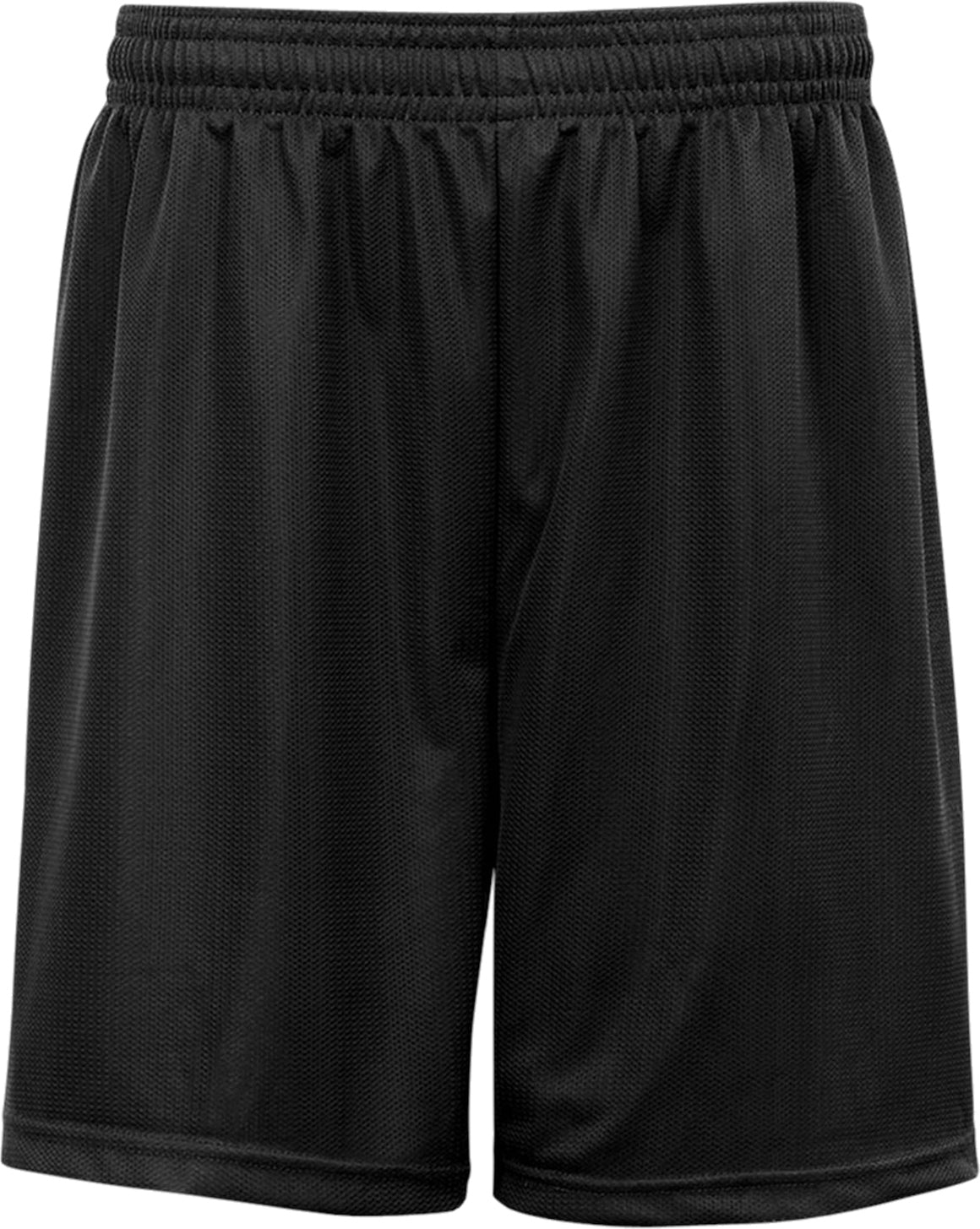 Front View of BLACK MINI MESH YOUTH SHORT
