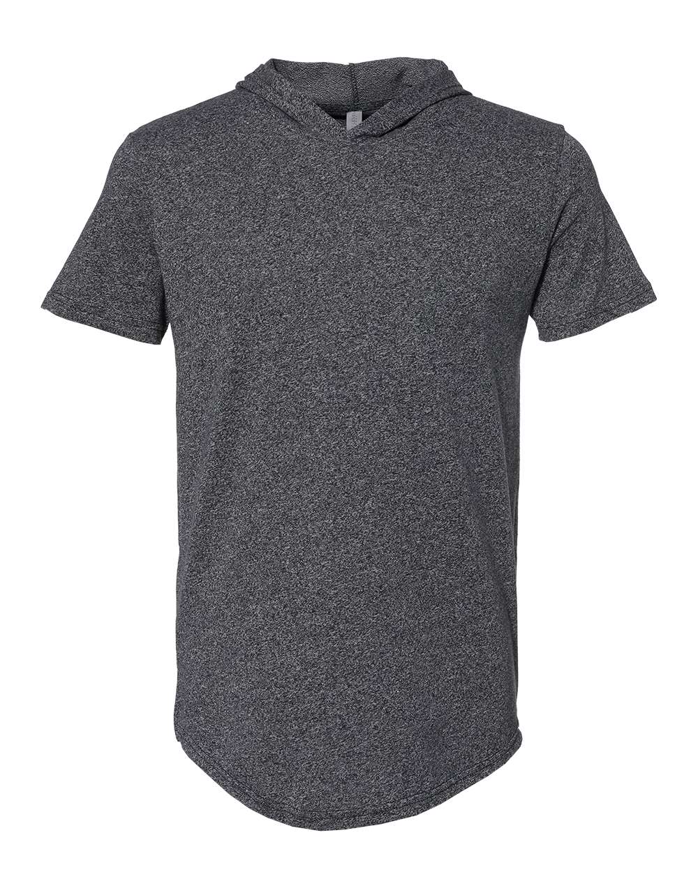 Front View of Black Mock Twist Hoodie T-Shirt - 2022