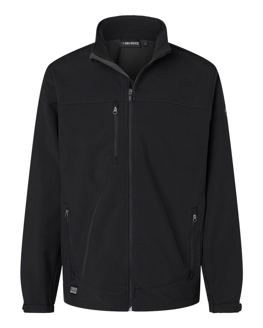 Front View of Black Motion Soft Shell Jacket - 5350