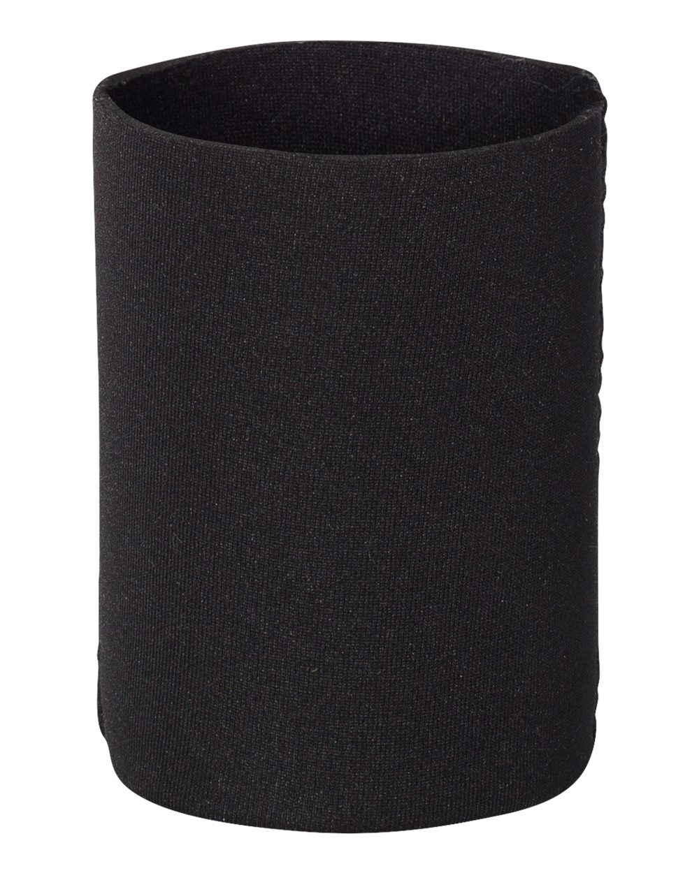 Front View of Black Neoprene Can Holder - FT007
