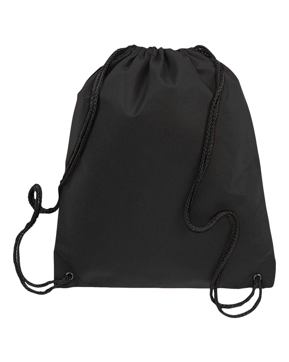 Front View of Black Non-Woven Sportpack - Q1235