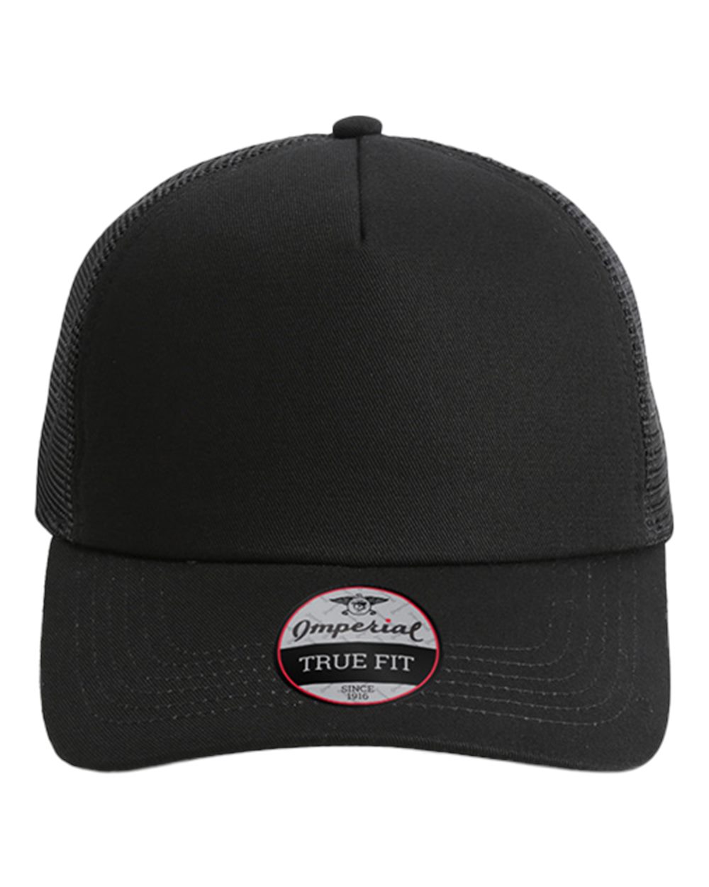 Front View of Black North Country Trucker Cap - 1287