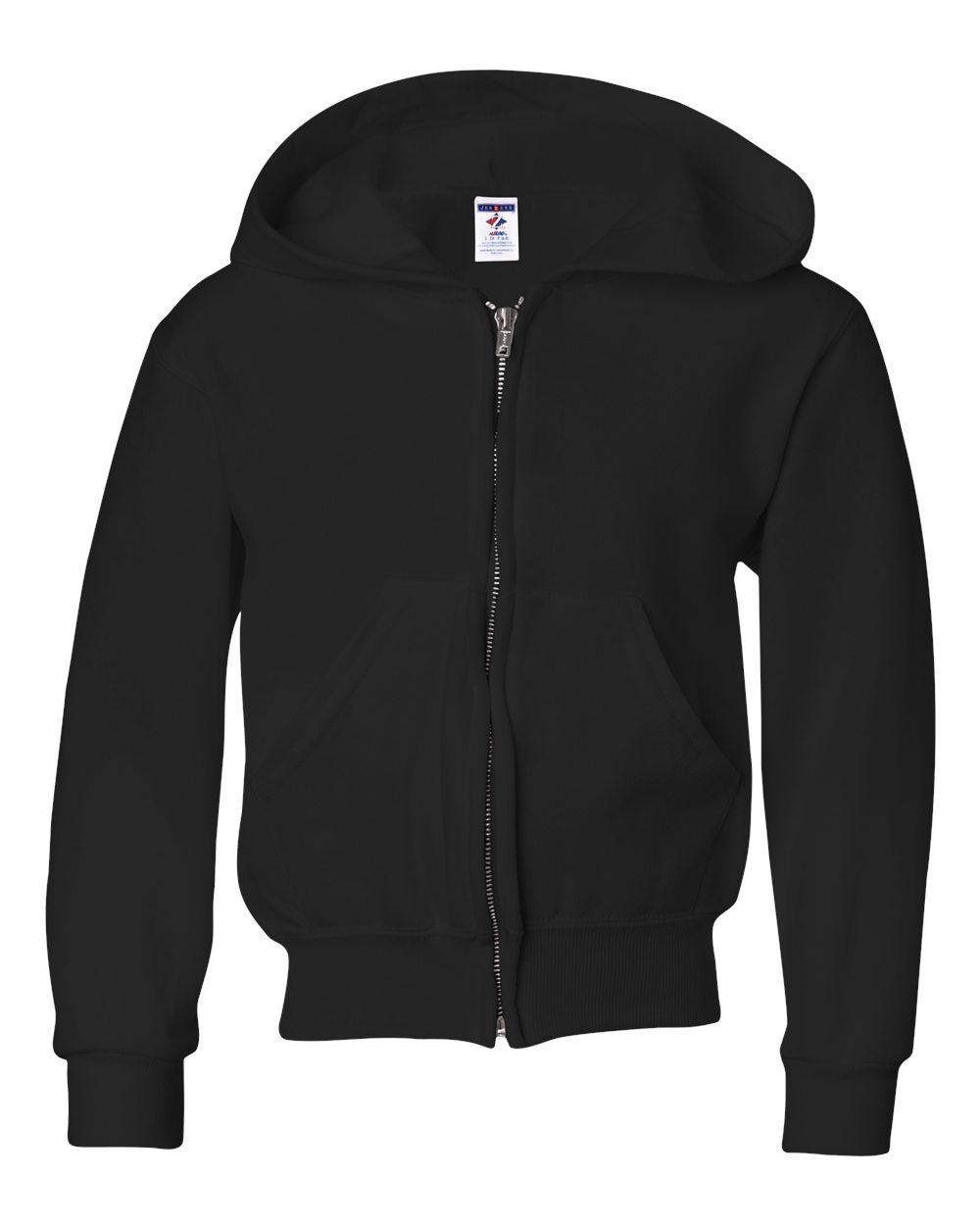 Black NuBlend® Youth Full-Zip Hooded Sweatshirt - 993BR