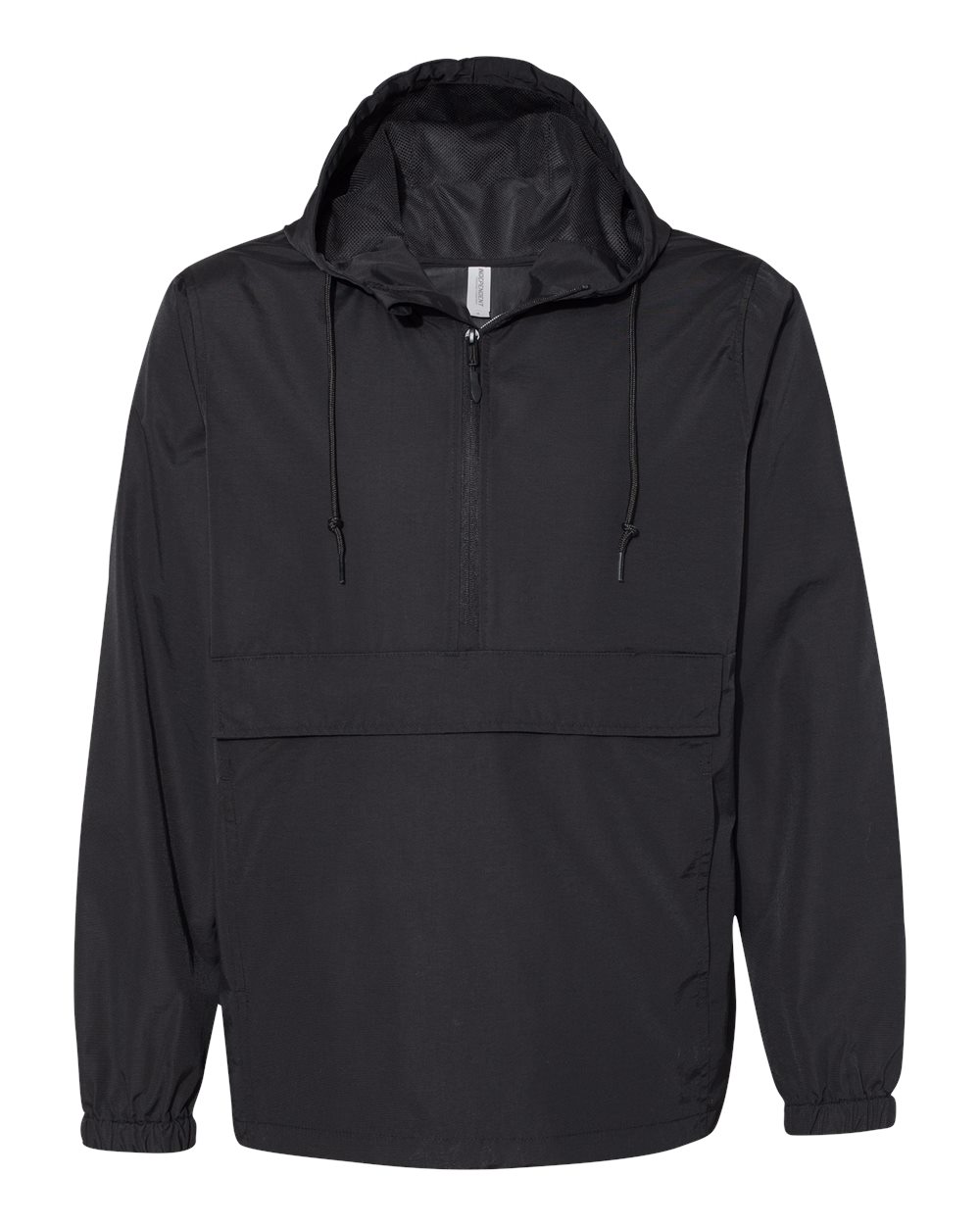 Front View of Black Nylon Anorak - EXP94NAW