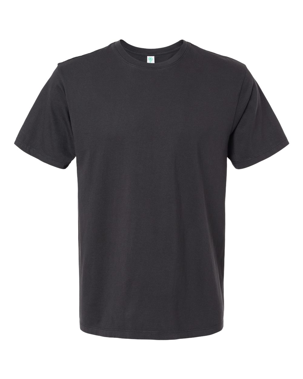 Front View of Black Organic T-Shirt - 400