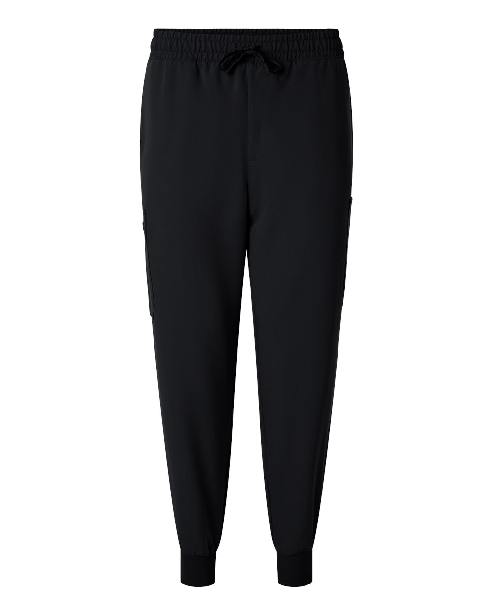 Front View of Black Osmo 8-Pocket Scrub Joggers - M20002