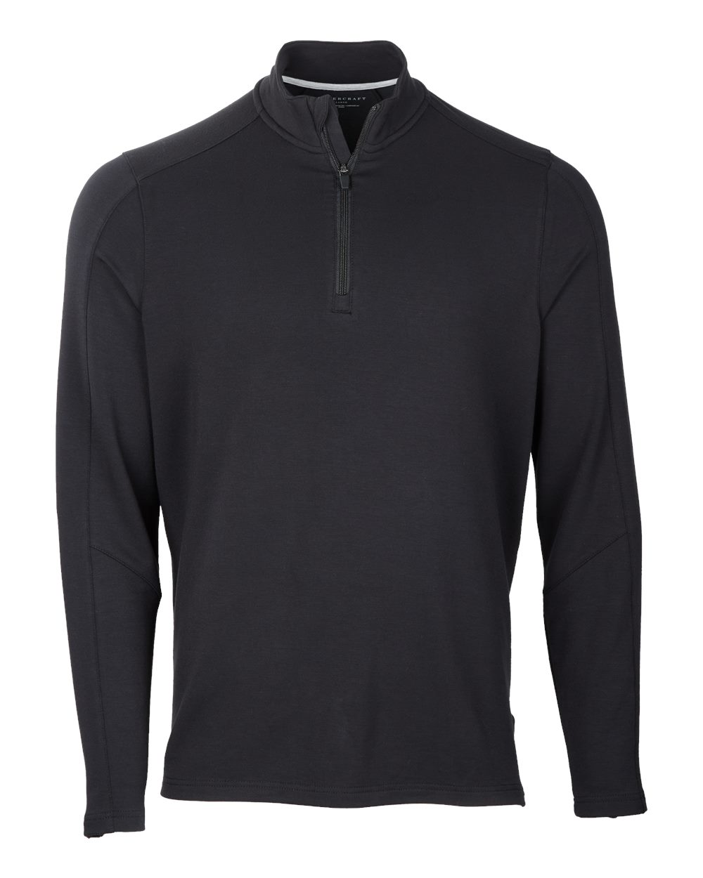 Front View of Black Perfect Quarter-Zip Pullover - BM5203