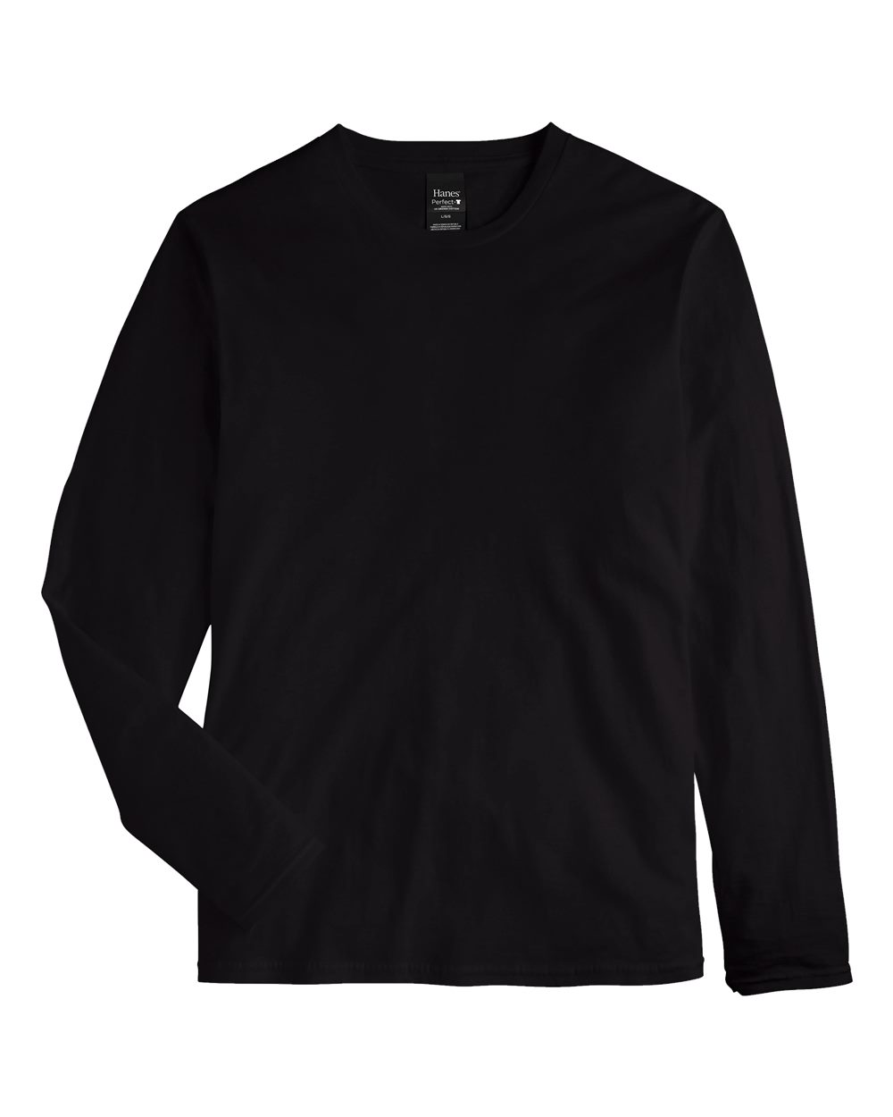 Front View of Black Perfect-T Long Sleeve T-Shirt - 498L