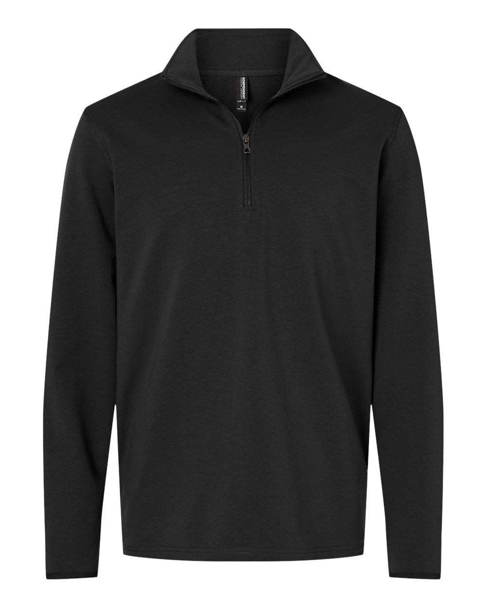 Front View of Black Perform Quarter-Zip Pullover - EXP20PQ