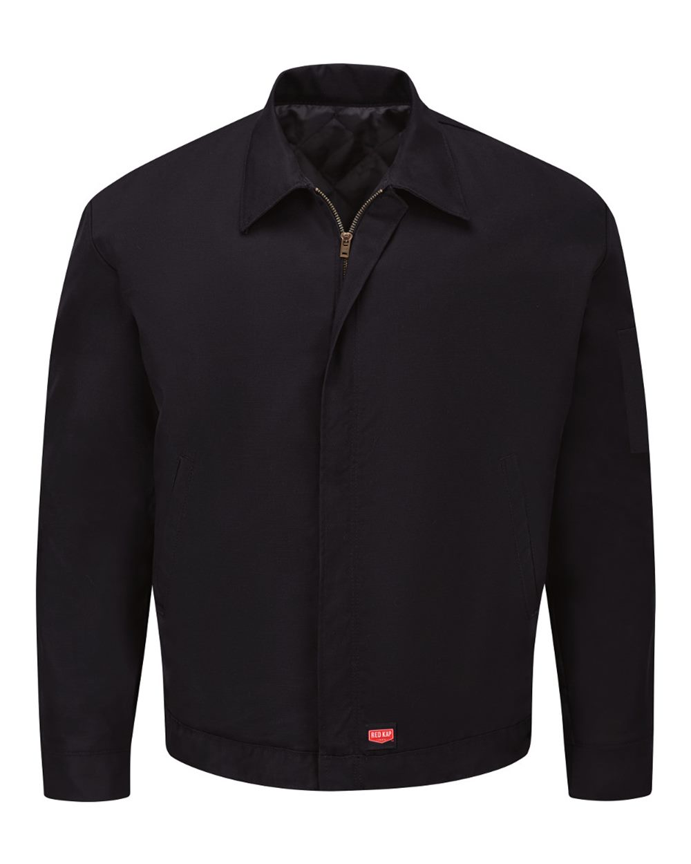 Front View of Black Performance Crew Jacket - JY20