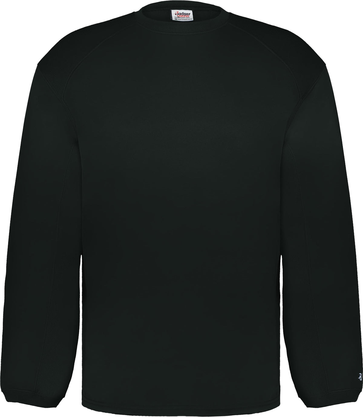 Front View of BLACK PERFORMANCE FLEECE CREW