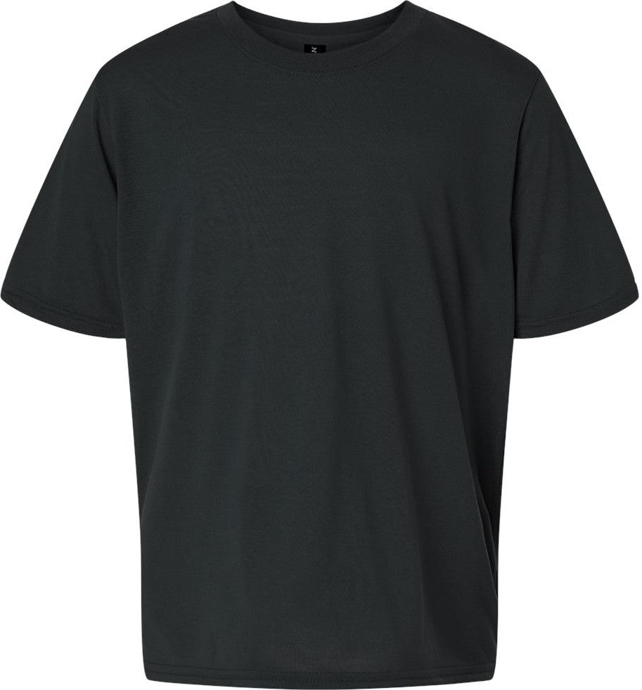 Front View of Black Performance® Youth T-Shirt - 42000B