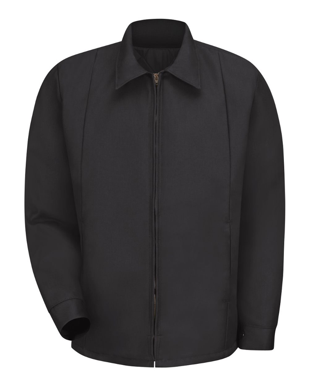 Front View of Black Perma-Lined Panel Jacket - JT50