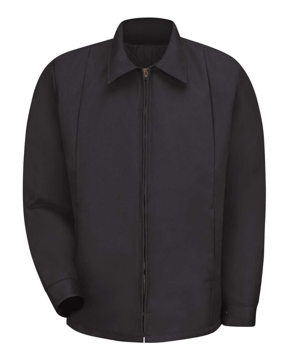 Front View of Black Perma-Lined Panel Jacket - Tall Sizes - JT50T
