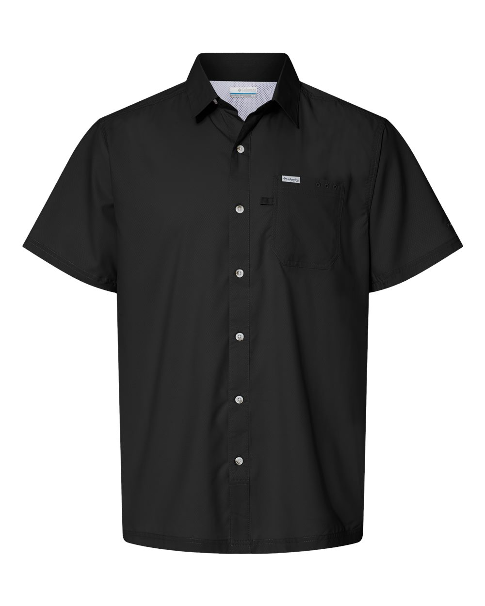 Front View of Black PFG Slack Tide™ Camp Shirt - 212484