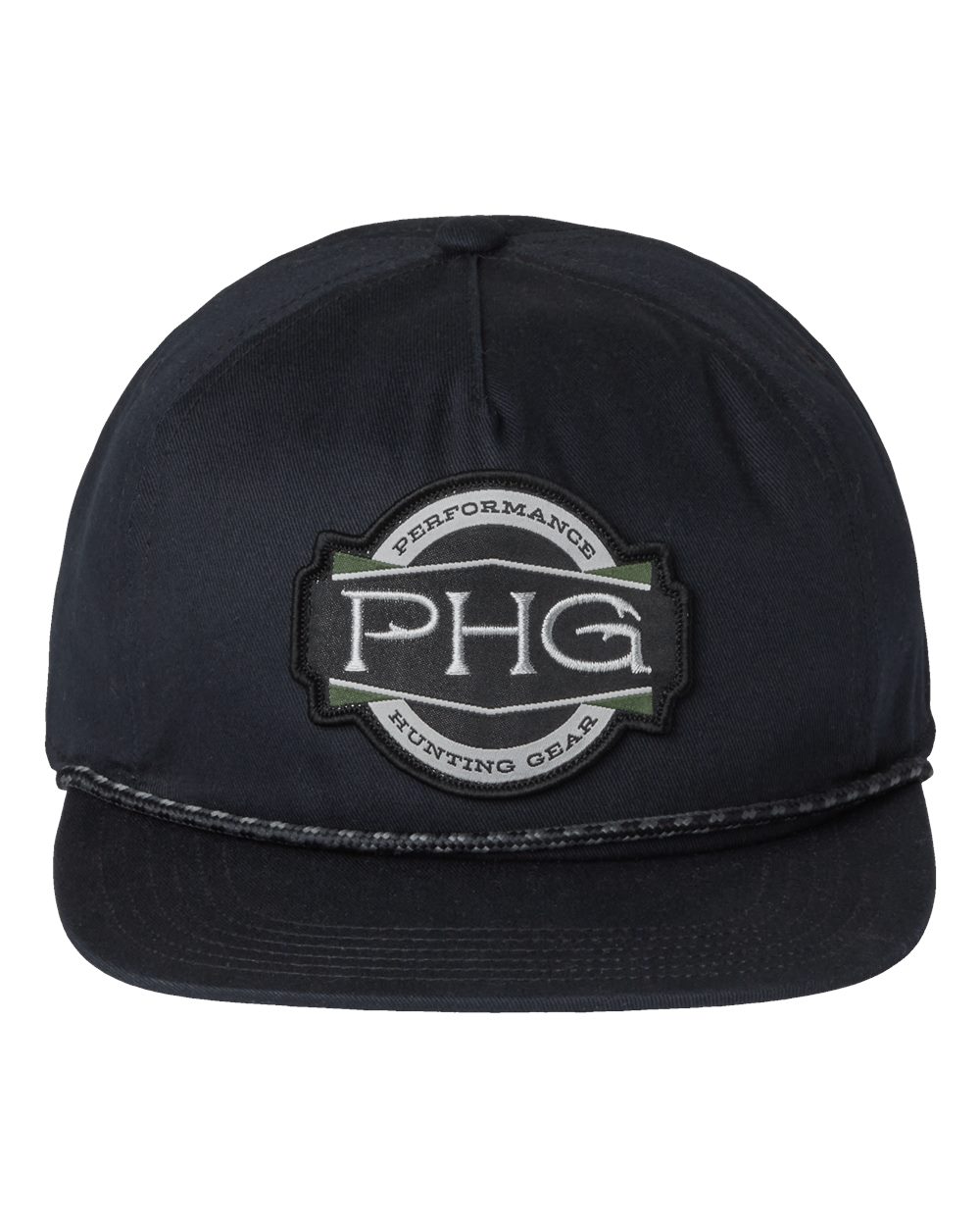 Front View of Black PHG Terminal™ Shot Snapback Cap - 209319