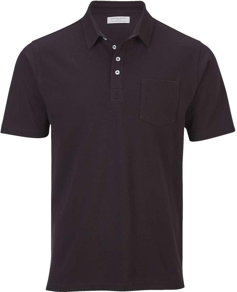 Front View of Black Pique Polo - BM2301