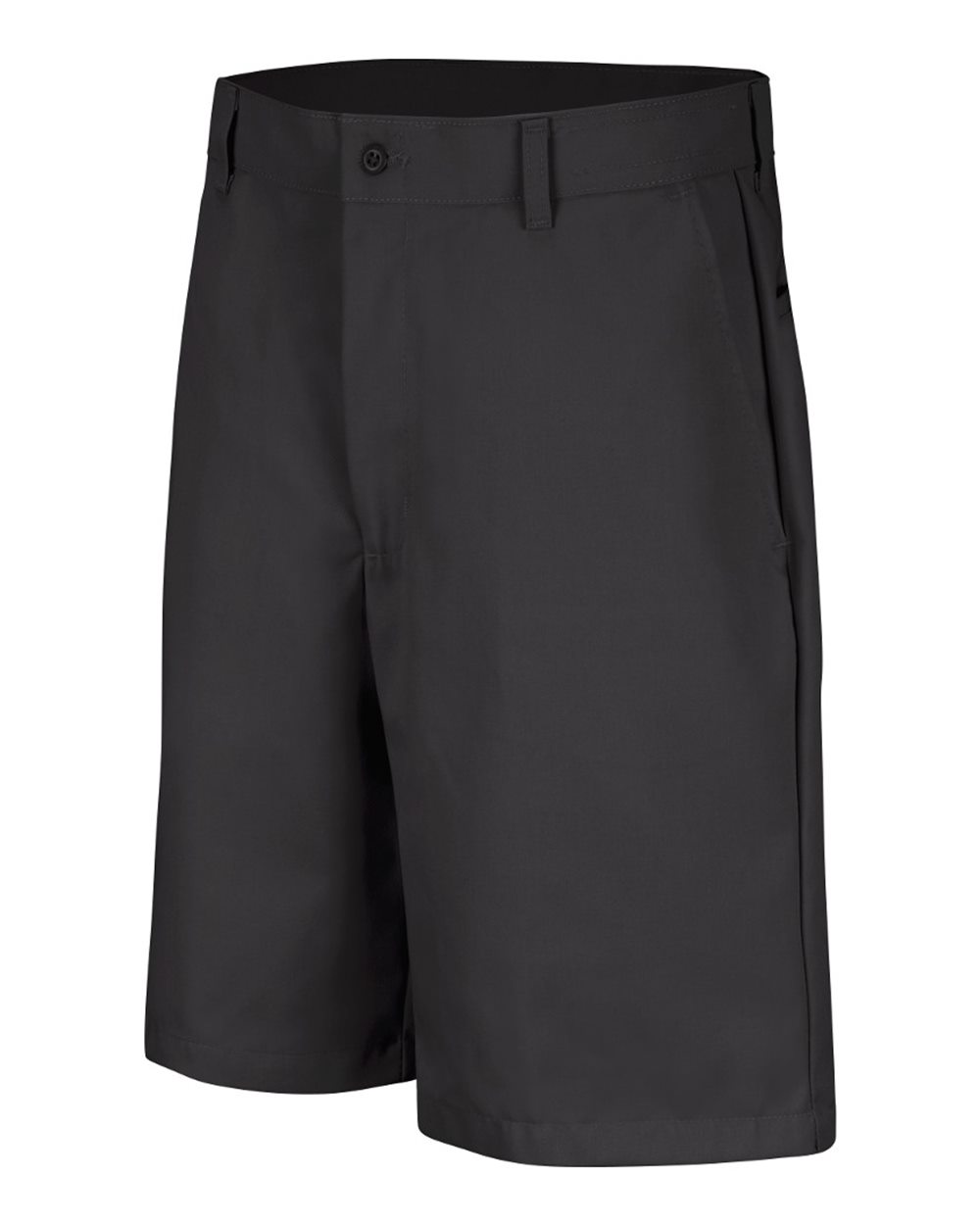 Front View of Black Plain Front Shorts - PT26