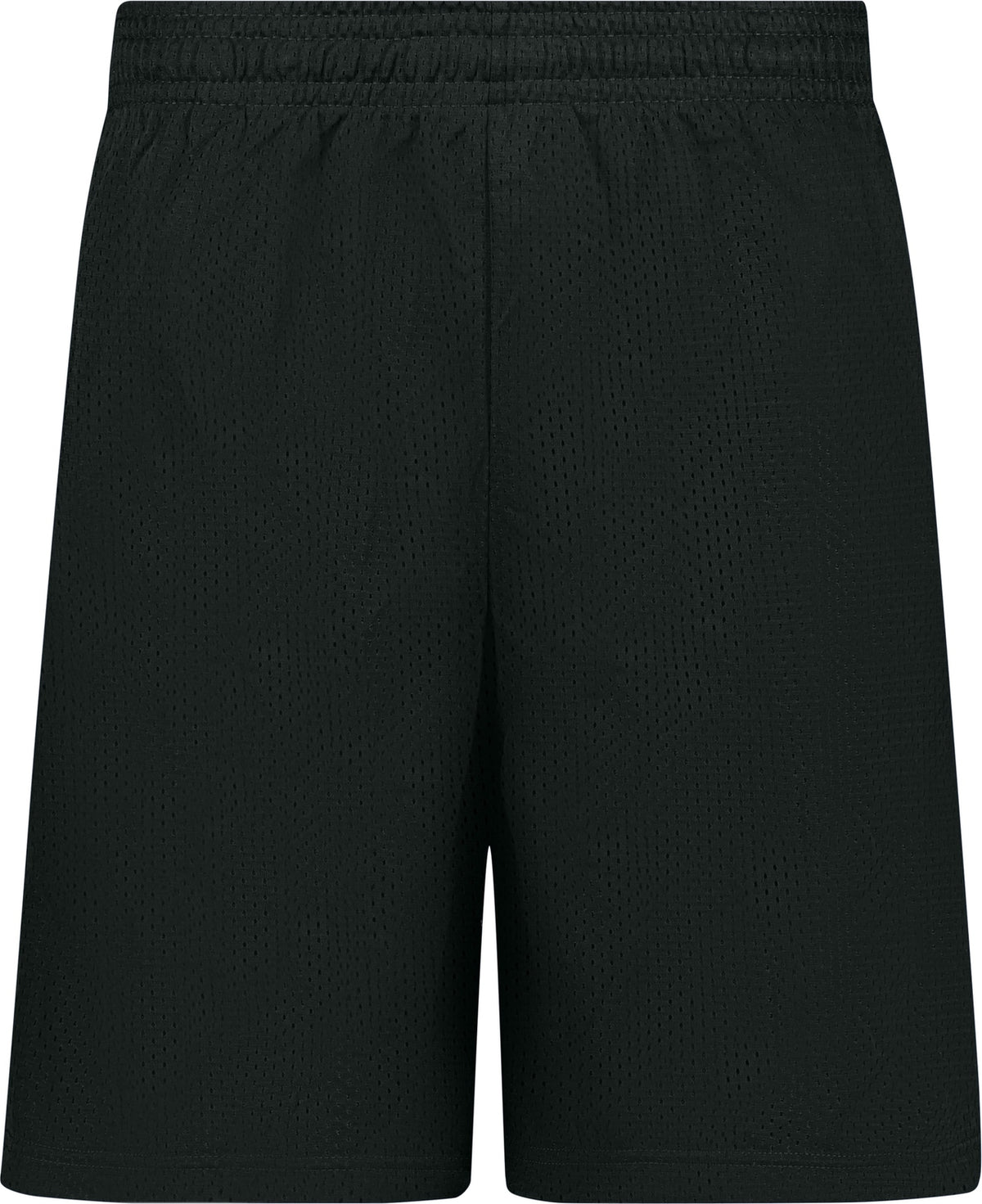 Front View of BLACK POCKETED MESH SHORT