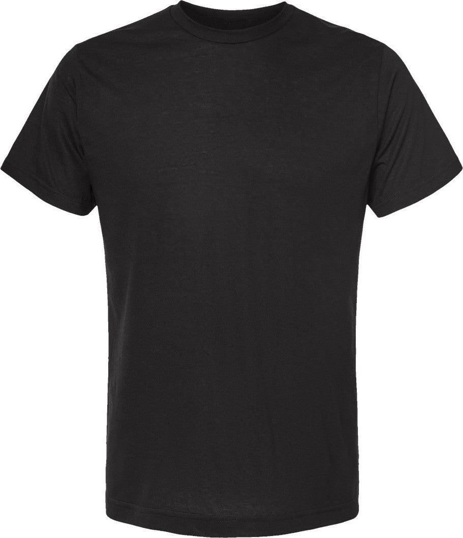 Front View of Black Poly-Rich T-Shirt - 241