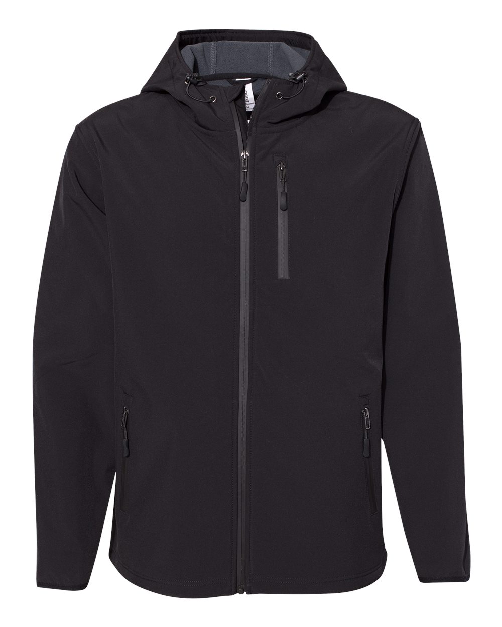 Front View of Black Poly-Tech Soft Shell Jacket - EXP35SSZ