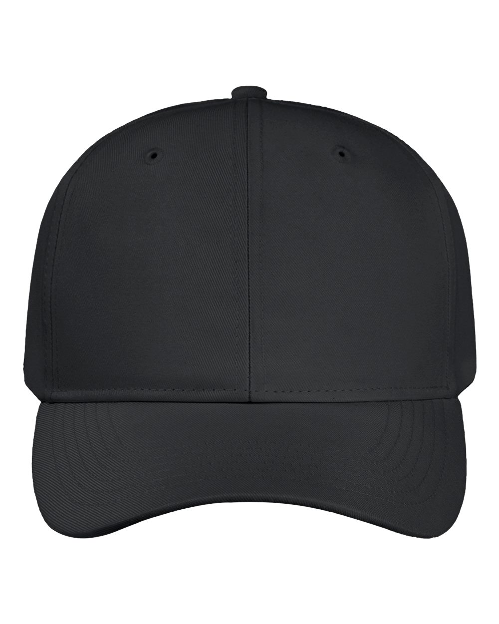 Front View of Black Poly Twill Cap - VC905 plain