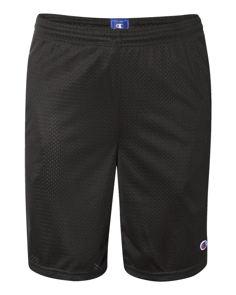 Black Polyester Mesh 9" Shorts with Pockets - S162