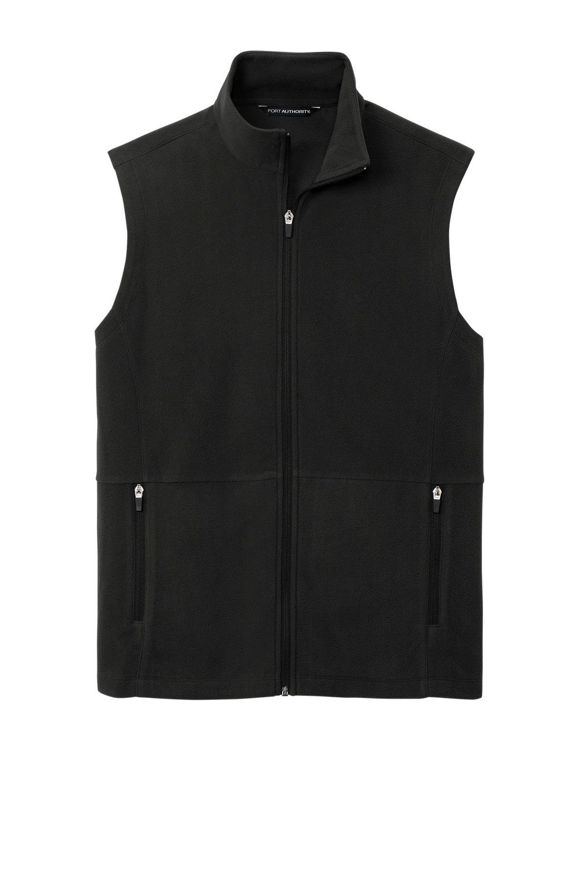 Front View of Black Port Authority Accord Microfleece Vest F152