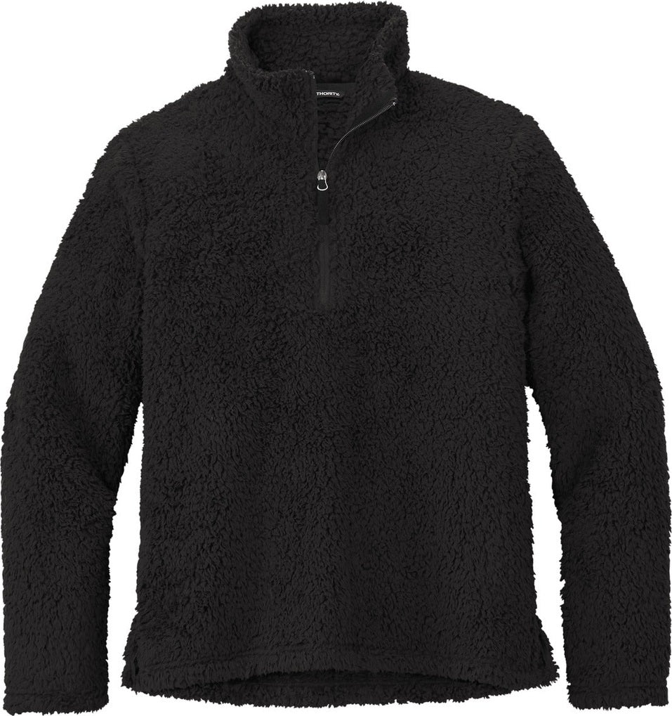 Front View of Black Port Authority Cozy 1/4-Zip Fleece F130