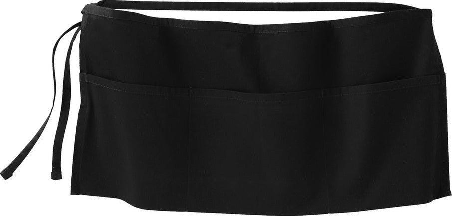 Front View of Black Port Authority Easy Care Waist Apron with Stain Release. A702