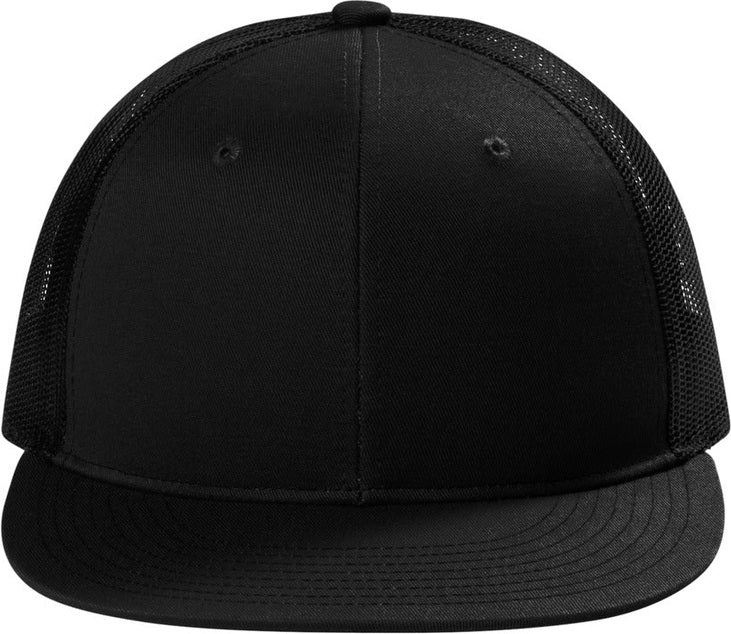 Black Port Authority Snapback Flat Bill Trucker Cap C407