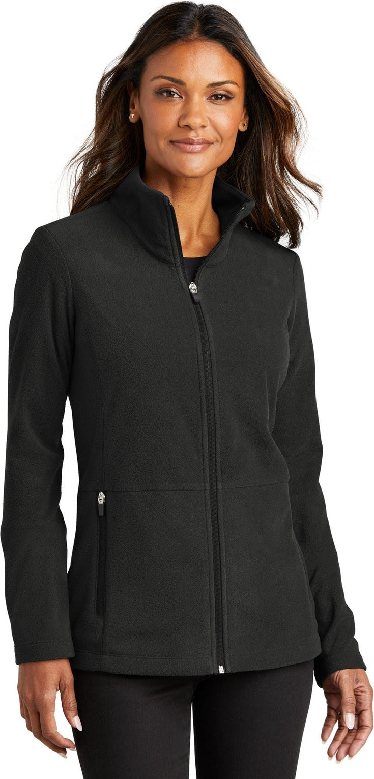 Front View of Black Port Authority Women's Accord Microfleece Jacket L151