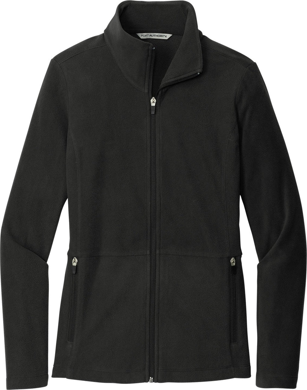 Front View of Black Port Authority Women's Accord Microfleece Jacket L151