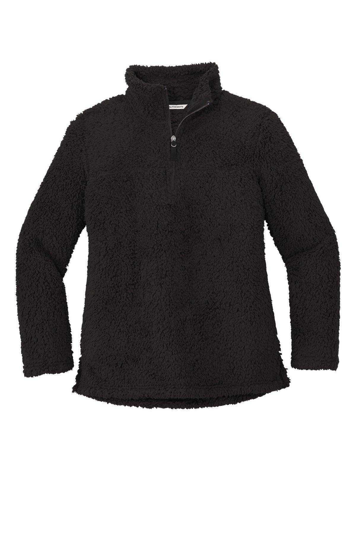 Front View of Black Port Authority Women's Cozy 1/4-Zip Fleece L130