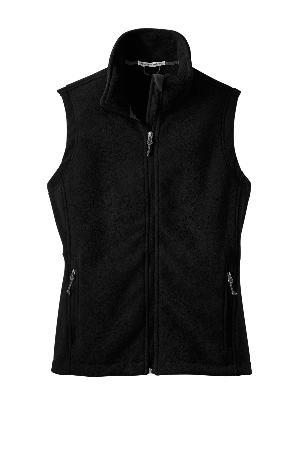 Front View of Black Port Authority Women's Value Fleece Vest. L219