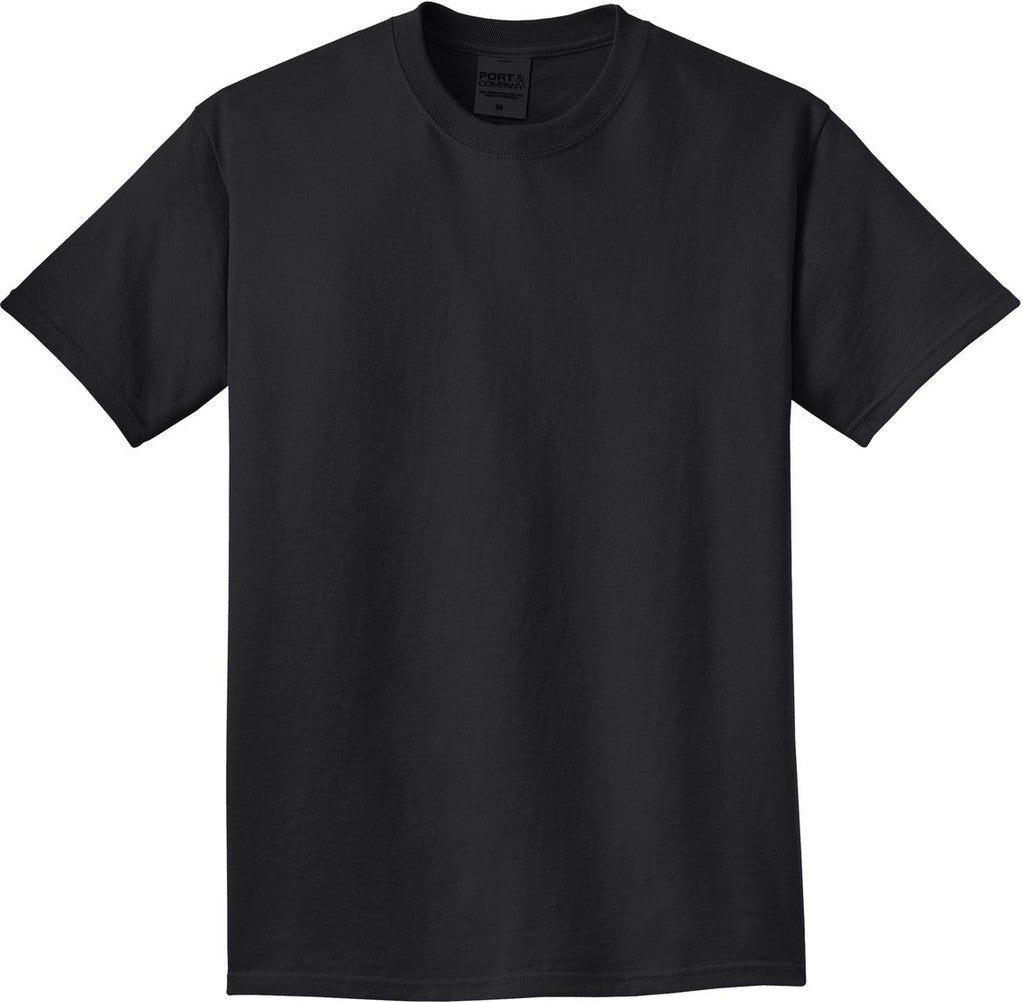 Front View of Black Port & Co Beach Wash Garment-Dyed Tee. PC099