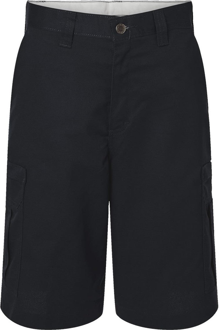 Front View of Black Premium 11&quot; Industrial Cargo Shorts - Extended Sizes - LR42EXT