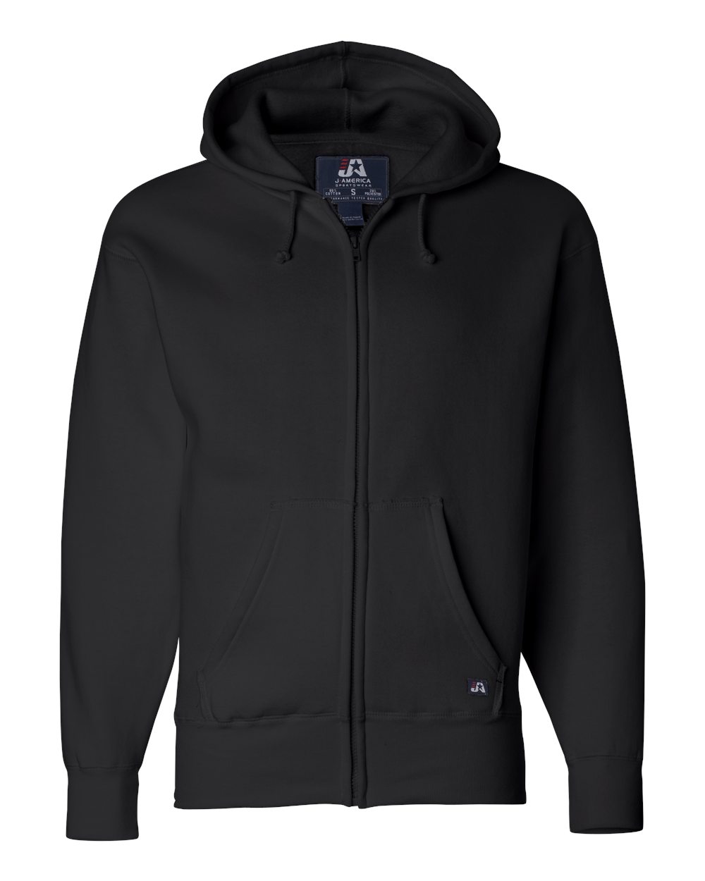 Black Premium Full-Zip Hooded Sweatshirt - 8821