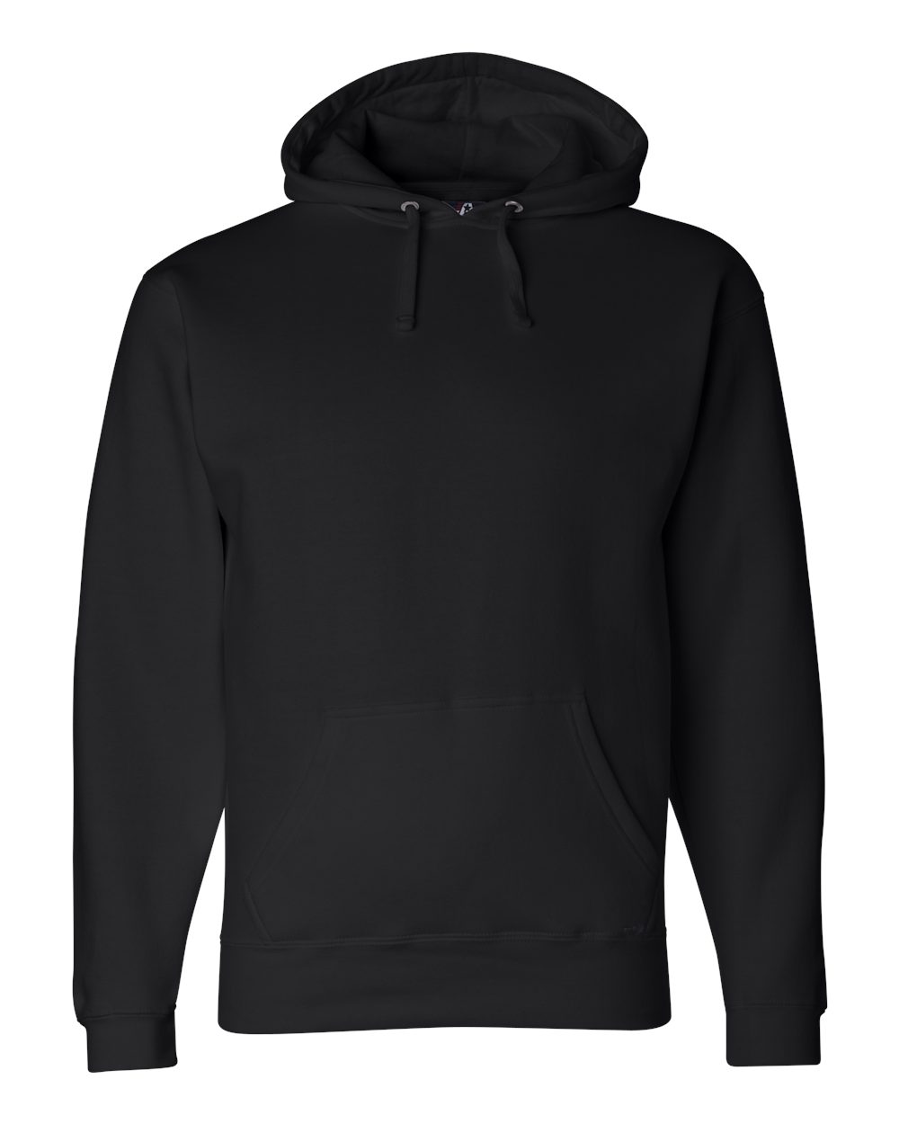 Front View of Black Premium Hooded Sweatshirt - 8824