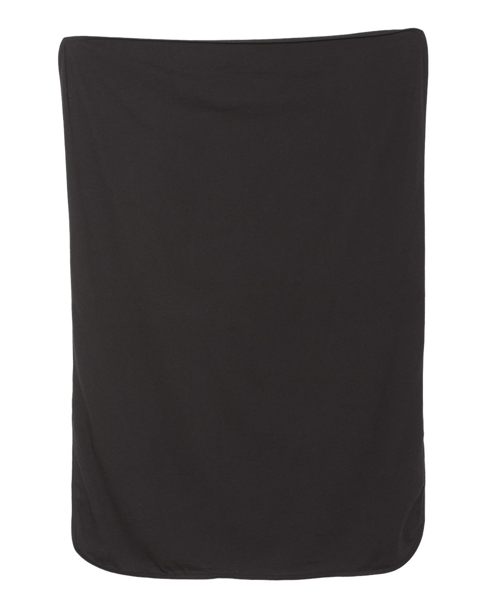 Front View of Black Premium Jersey Infant Blanket - 1110