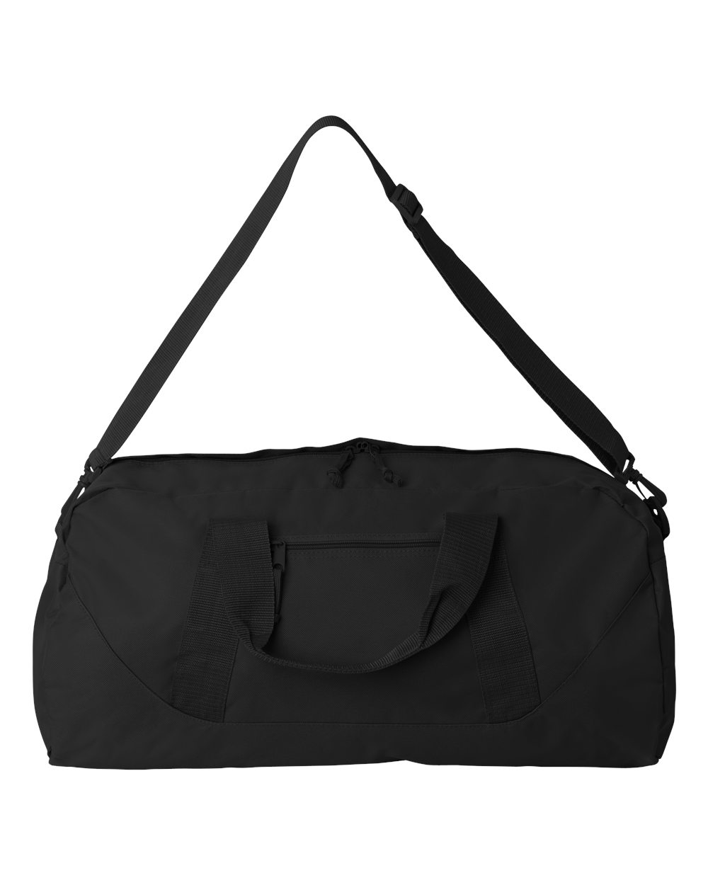 Front View of Black Recycled 23 1/2" Large Duffel Bag - 8806